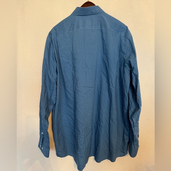 L.L. Bean Traditional Fit Button-Down Shirt Blue Windowpane Check – XL - Picture 4 of 4
